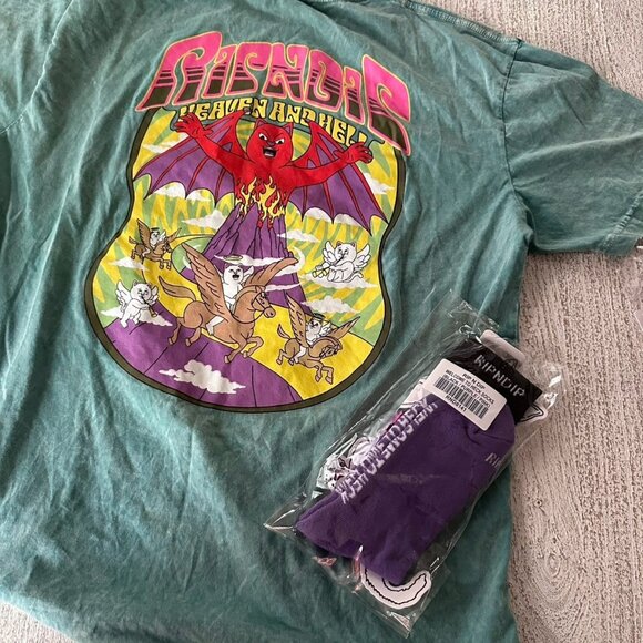 Ripndip welcome to heck lord Nermal flames purple socks crew - Picture 3 of 3